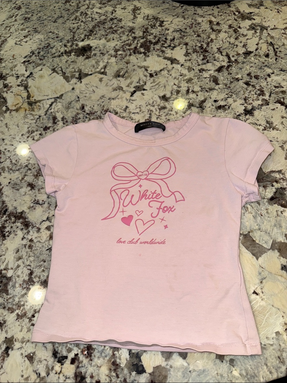 White Fox Love You Forever Baby Tee Pink XXS